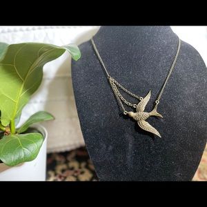 Long Rusting Bird Necklace